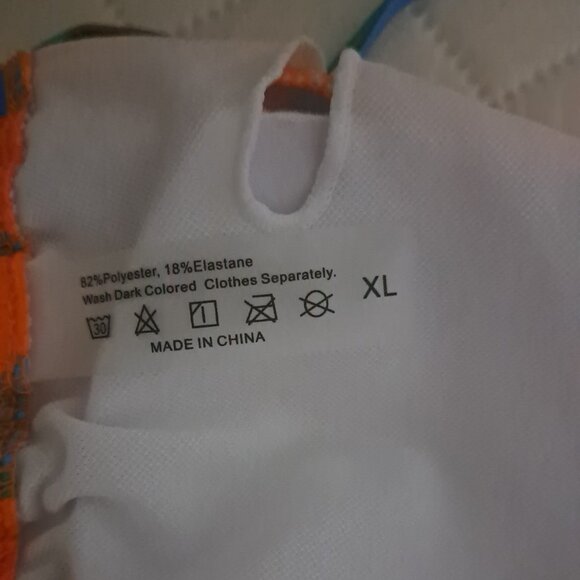 Three Piece Multicolor Triangle Halter Bikini with Mesh Skirt XL Unbranded - Picture 11 of 13